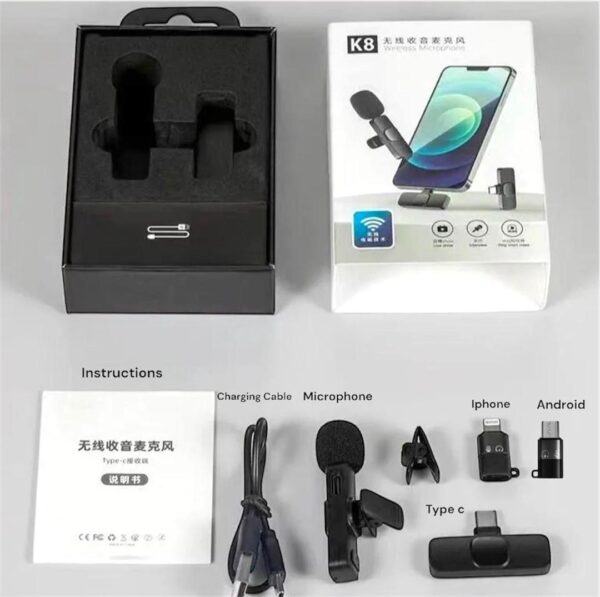 K8 Wireless 3 in 1 Noise Reduction Microphone - Image 6