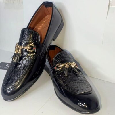 Men’s Casual Black Rexine Dress Shoes