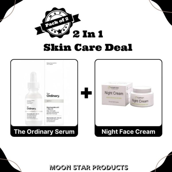 Revitalize Your Skin with Our 2 in 1 Night Face Cream & Niacinamide Serum Skincare Bundle - Image 3