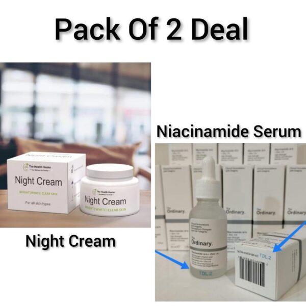 Revitalize Your Skin with Our 2 in 1 Night Face Cream & Niacinamide Serum Skincare Bundle - Image 2