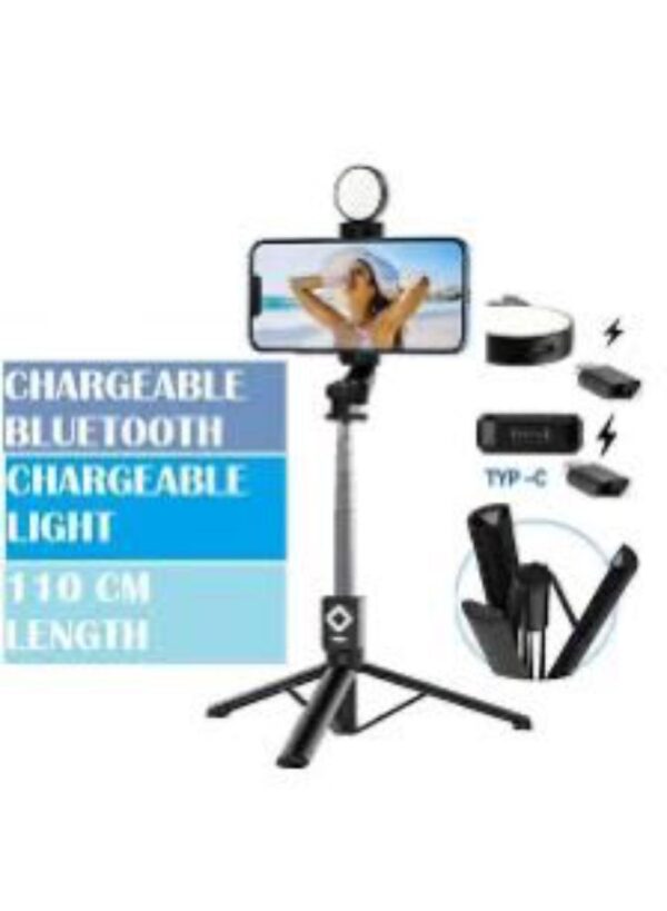 Selfie Stick with LED Light - Image 4