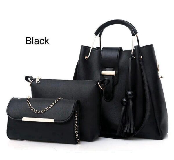 Women's Rexine Plain Hand Bag Set