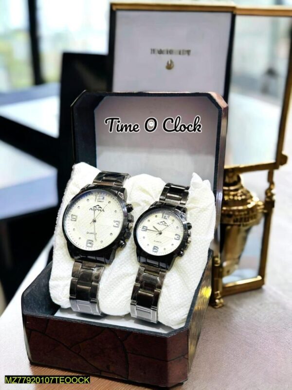 Stainless Steel Couple Watch - Image 2